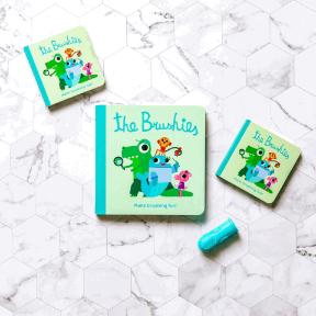 Travel pack 2 finger toothbrush on the go and mini The Brushies Book